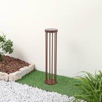 Lucande Evelis LED solar path lamp, rust-coloured, aluminium, sensor