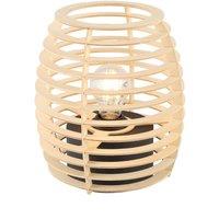 Lindby table lamp Ediz, black, wood, 25 cm high, E27