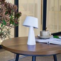 Lindby LED solar table lamp Lirinor, white, plastic, 13cm