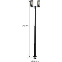 Lucande Siveta outdoor lamp, 240cm, 2-bulb, black, E27, IP65