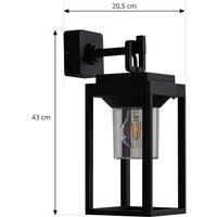 Lucande Milanka outdoor wall light, black, aluminium, 43 cm