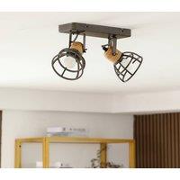 Lindby Arinthea downlight, 2-bulb, black, steel, E14