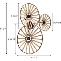 Lindby wall light Evandor, natural colour, bamboo, 3-bulb, E27