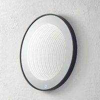 Lucande LED infinity mirror Emire, black, aluminium, CCT, IP44