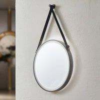 Lucande LED mirror Lelin, 45 cm, black, aluminium, CCT