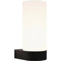 Lucande Basolo bathroom wall light, black, height 17.2 cm, glass