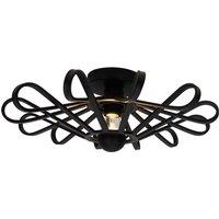 Lindby ceiling light Kaelen, black, iron, 45 cm, E27