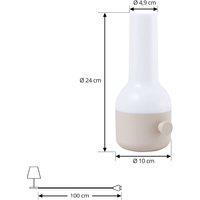 Lindby Isaline LED battery-powered table lamp, beige, dimmable, IP44