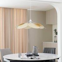 Lindby pendant light Astraia, natural/white, rattan, 80 cm