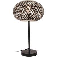 Lindby table lamp Nerys, black, bamboo, 28 cm