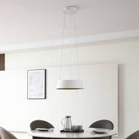 Lucande LED pendant light Belsar, white, aluminium, CCT