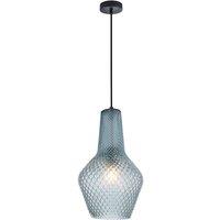 Lindby pendant light Drakar, 1-bulb, light blue, glass, 25 cm
