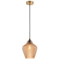 Lindby Drakar pendant light, 1-bulb, amber, 22cm