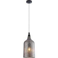 Lindby pendant light Drakar, 1-bulb, grey, glass, 19.5 cm