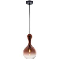 Lucande pendant light Lyrisa, 1-bulb, copper-coloured, glass, 22cm