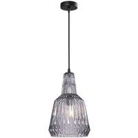 Lindby pendant light Belarion, grey, 1-bulb, glass, 23 cm