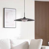 Lucande Foco LED pendant light, black, metal, 50 cm