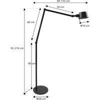Lucande Silka floor lamp, height 216 cm, black, metal