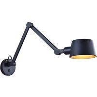 Lucande wall light Silka, black, metal, 9.5 cm high