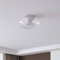 Lucande LED ceiling light Orasa, glass, white/clear, 43 cm