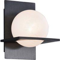 Lucande wall light Kulka, 1-bulb, black, glass, G9