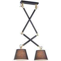 Lucande ceiling lamp Marvaine black/gold-coloured, adjustable