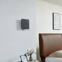 Lucande LED wall light Elrik, black, 22 cm high, metal