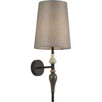 Lindby Haldorin wall light, grey/black, textile, 58 cm
