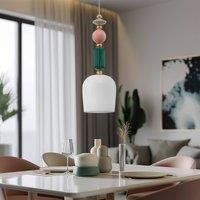 Lindby pendant light Ysoria, grey/pink/green, ceramic, 16 cm