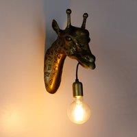 Lindby wall light Nirvathia, 35 cm, giraffe, brass-coloured