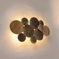 Lindby Soraya wall light, gold/copper, metal, 2-bulb, 51cm