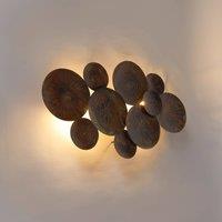 Lindby Soraya wall light, copper, metal, 2-bulb, 53 cm