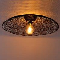 Lindby Thorian ceiling light, black, iron, 40 cm, E27