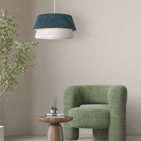 Euluna Boucle pendant light, 50 cm, green/ecru