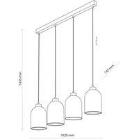 TK Lighting Satipo glass pendant light, 4-bulb, transparent