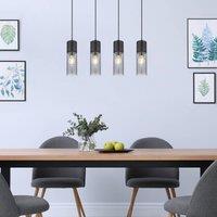 Globo Annika pendant light, 4-bulb, black