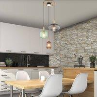 Globo Normy pendant light, 55 cm, coloured, glass, 3-bulb.