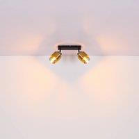 Globo Milley downlight, length 26 cm, brass-coloured, 2-bulb.
