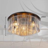Globo Gorley ceiling light, black/smoke grey, 50 cm metal/glass