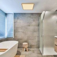 Globo LED ceiling light Sapana, length 29.5 cm brass