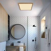 Globo LED ceiling light Sapana, length 29.5 cm, wood look