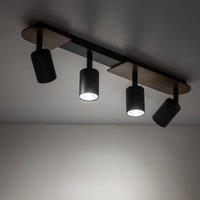 TK Lighting Downlight Cover Wood, walnut, 4-bulb
