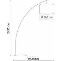 TK Lighting Moby Gray floor lamp with textile shade