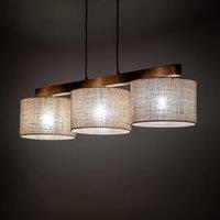 TK Lighting Juta pendant light, 3-bulb, linear