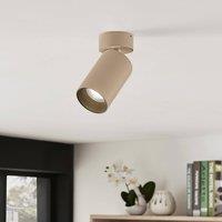 Arcchio Brinja spotlight, brown, round, 13 cm high, 6 cm