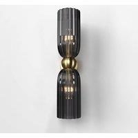 Maytoni wall light Antic, 2-bulb, gold/grey, glass