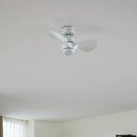 Lindby LED ceiling fan Enon, white, DC motor, quiet
