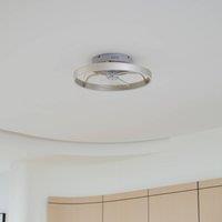 Lindby LED ceiling fan Momitu, silver, quiet, 50 cm