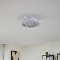 Lindby LED ceiling fan Mamuti, silver, quiet, 55 cm