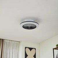 Lindby LED ceiling fan Mamuti, black, quiet, 55 cm